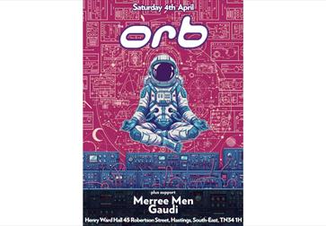 A futuristic and vibrant event poster with a deep pink and purple background filled with intricate white line drawings of electronic circuits, geometr