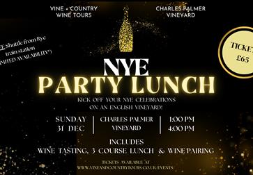 Poster for NYE party at Charles Palmer Vineyard.