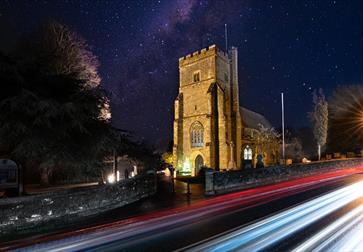 st marys church in battle at night