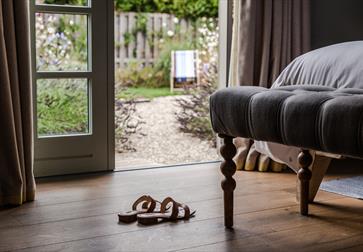 The Gallivant room looking over garden, Camber Sands East Sussex