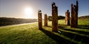 Wooden henge sculpture on the 1066 Country Walk in East Sussex