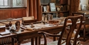 Rudyard Kipling’s study at Bateman’s, with writing desk, bookshelves and original furnishings