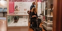 Visitors exploring exhibits at Hastings Museum & Art Gallery, viewing displays and historical artefacts.