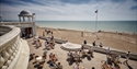 Cafe outside the De La Warr Pavilion in Bexhill, East Sussex