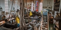 Traditional fishing boat and maritime displays inside Hastings Fishermen’s Museum.