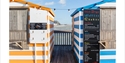 Striped huts on Hastings Pier