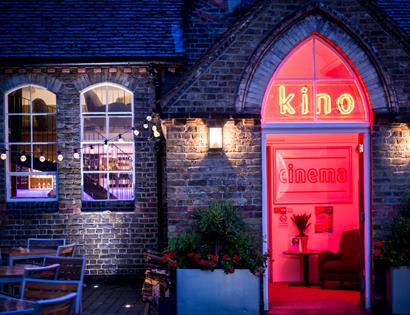 Courtyard and entrance at Kino Rye cinema