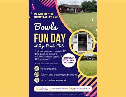 rye bowls club fun day featuring pictures of the pavilion. The text is in the description.