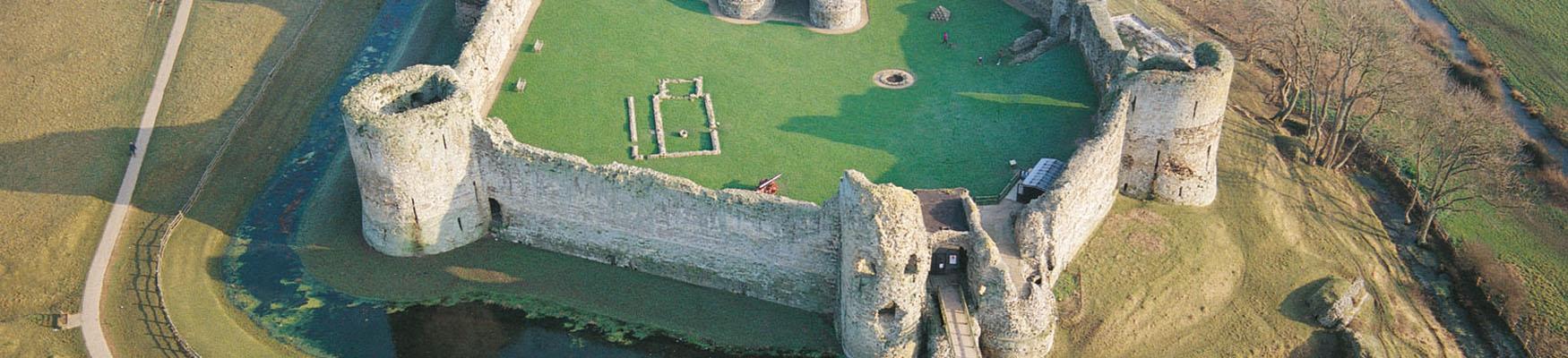 Pevensey Castle from above