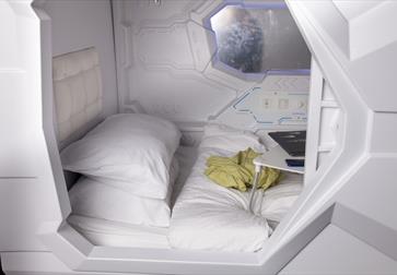 A pod at Pod Central, a capsule hotel in Hastings, East Sussex