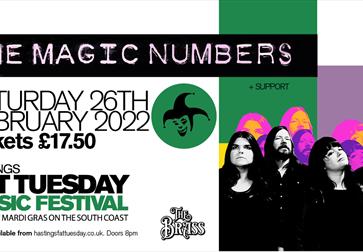 a poster for Fat Tuesday event with The Magic Numbers band.
