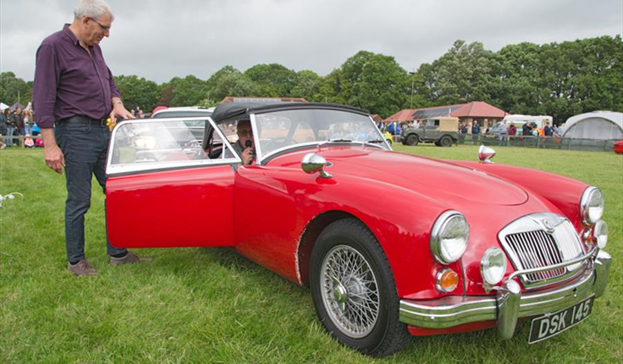 Classic Car Show on Father's Day at the Rare Breeds Centre in Woodchurch, Ashford, Kent.
