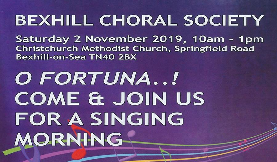 Enjoy an Open Singing Morning with Bexhill Choral Society