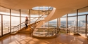 Spiral Staircase in the De La Warr Pavilion on a sunny day in Bexhill East Sussex