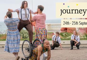 poster for journeys dance festival with four dancers