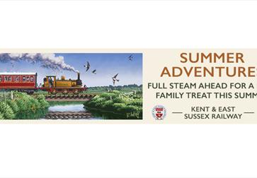 poster for Kent East Sussex Railway summer adventures