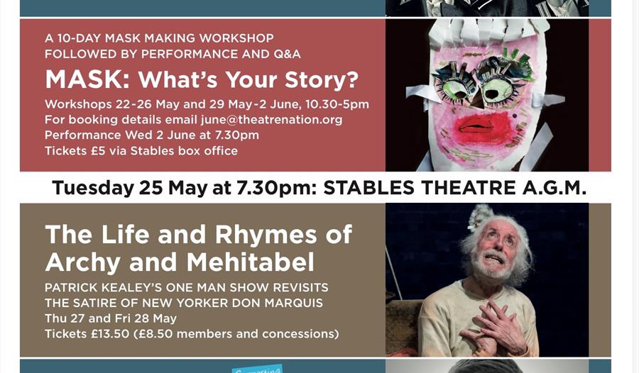 Events at The Stables Theatre Hastings during May 2021