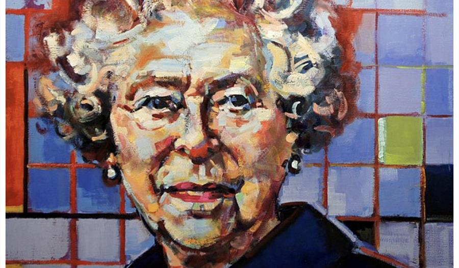 a painting of her majesty the queen.