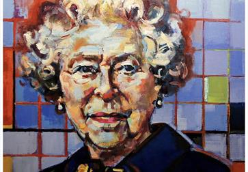 a painting of her majesty the queen.