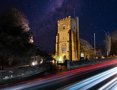 st marys church in battle at night