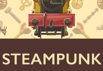 steampunk railway poster