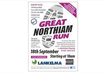 Poster for great northiam run containing same text as in description.