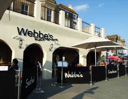 A photograph of the exterior of Webbe's restaurant Hastings.