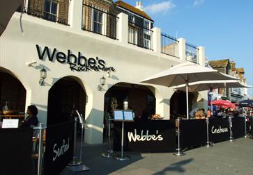 A photograph of the exterior of Webbe's restaurant Hastings.