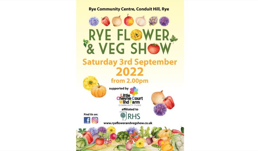 Poster for Rye Flower and Veg show with same text as written in description