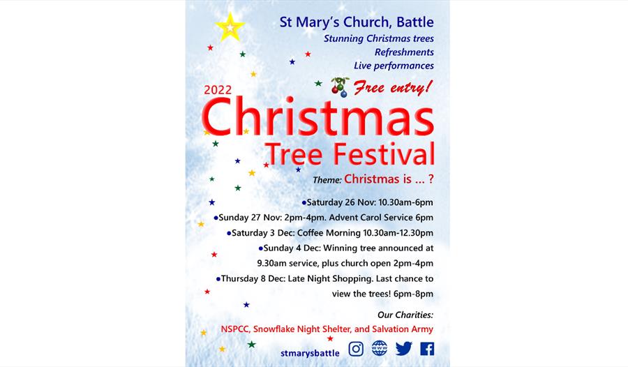 poster for christmas tree festival. Mostly text which is repeated in the main description.