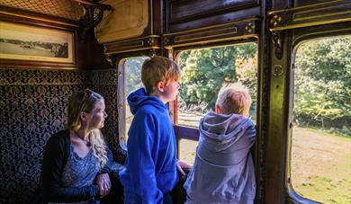 Youngsters enjoy a steam train ride at South Devon Railway