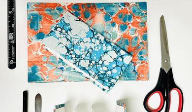 Marbling Concertina Books