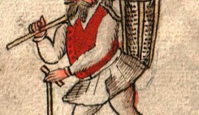 A historic sketch showing a man from the Wirral Archives.