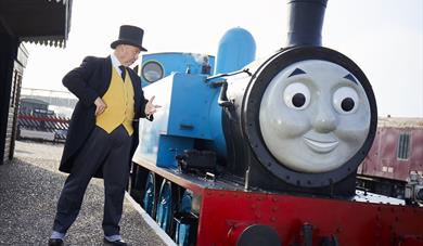 Actors with thomas at east lancs railway