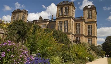 Hardwick Hall with flower border