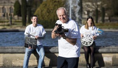 Richard Swancott, Ray Johnson and Charlotte Bowers at the launch of the 2021 Staffordshire Day Film Competition, at The Trentham Estate