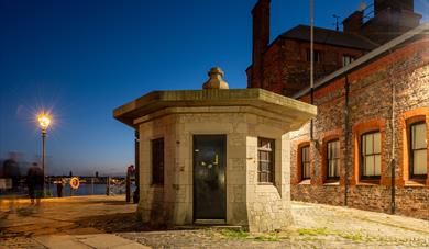 A stone hut on Liverpool's waterfront.