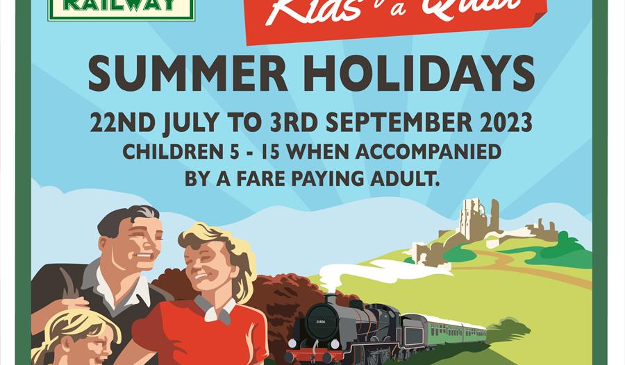 KIDS FOR A QUID swanage railway poster