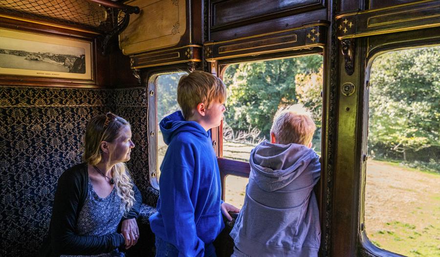 Youngsters enjoy a steam train ride at South Devon Railway
