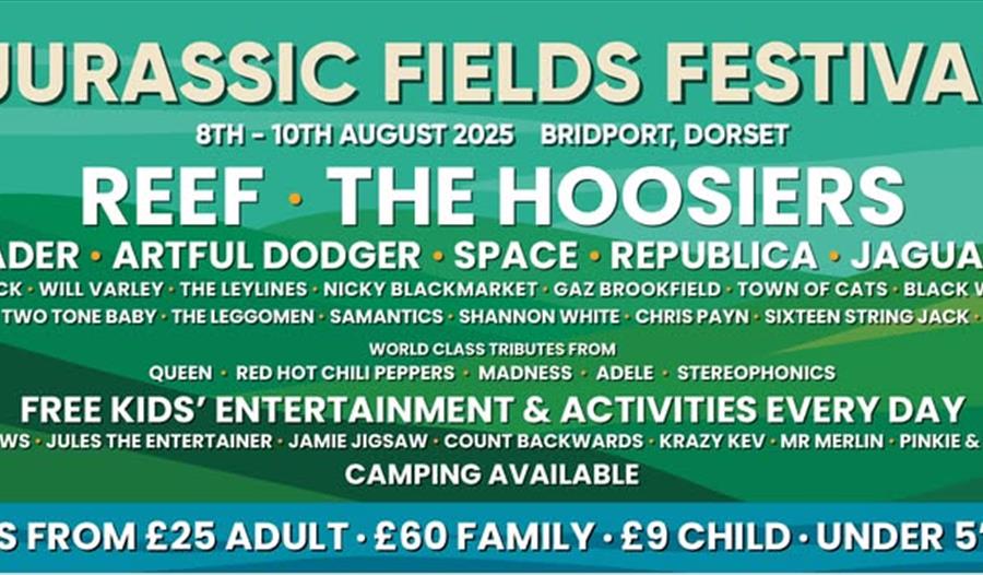 Banner poster for Jurassic Fields Festival