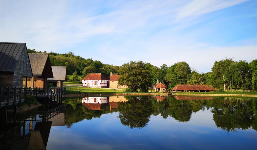 view across the lake