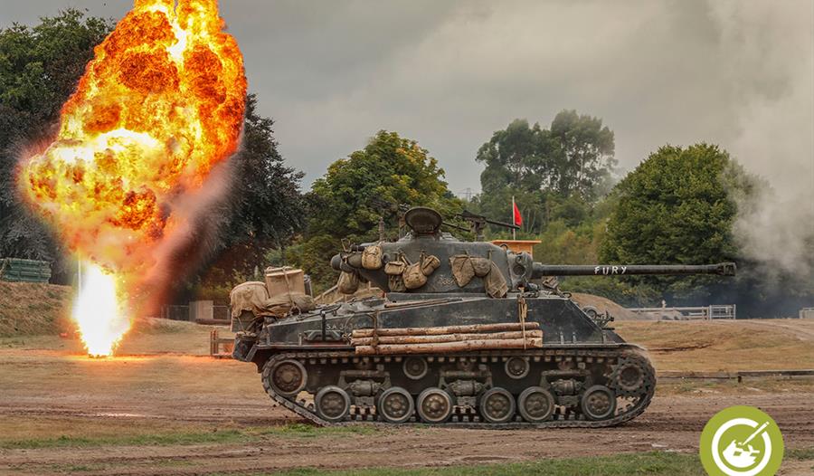 Image of a tank with fire