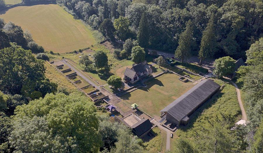 Chedworth Roman Villa from above