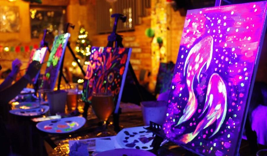 UV painting with Floating Art Manchester Visit Heritage