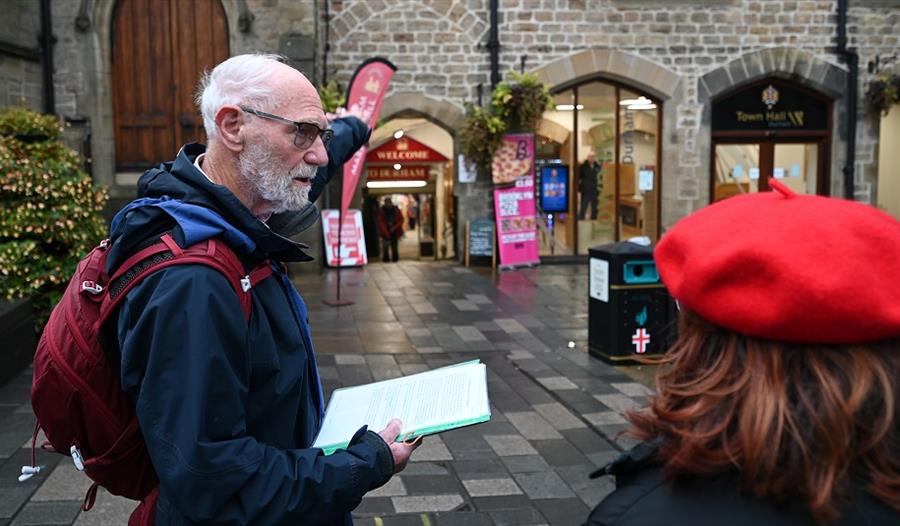 David Butler sharing the history of Durham Market Hall
