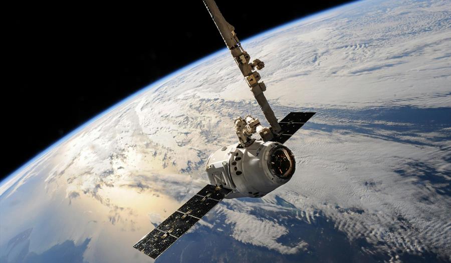 White Outer Space Satellite
