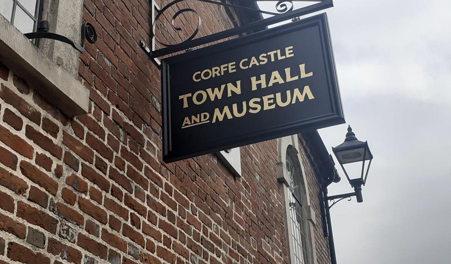 Corfe Castle museum sign