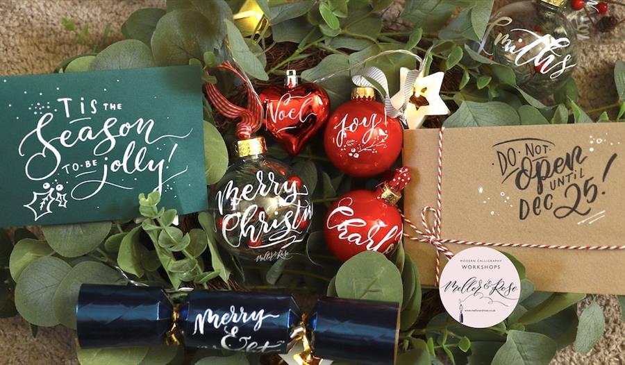 Christmas Bauble Calligraphy Workshop with Mellor & Rose