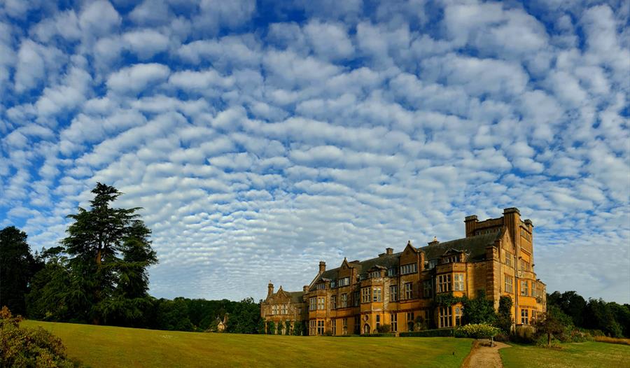 house under clouds