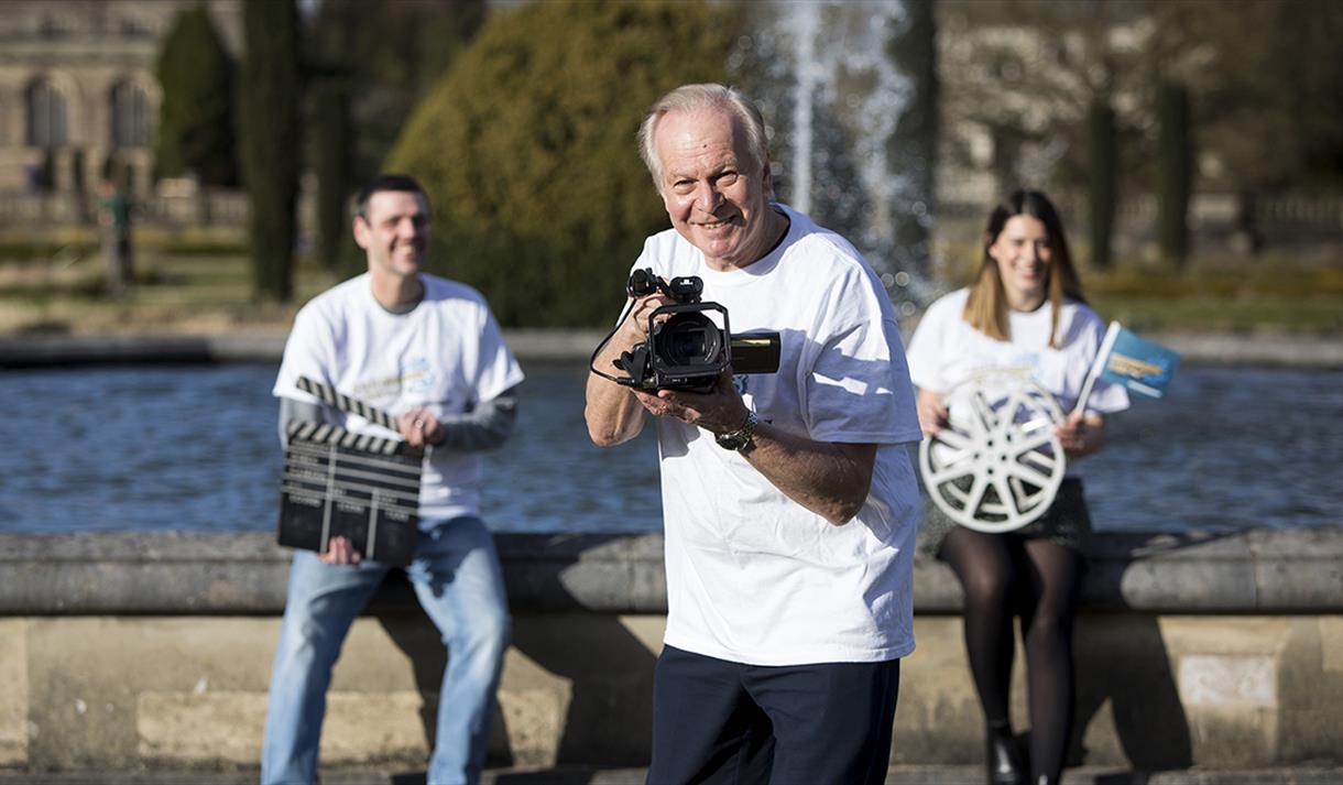 Richard Swancott, Ray Johnson and Charlotte Bowers at the launch of the 2021 Staffordshire Day Film Competition, at The Trentham Estate